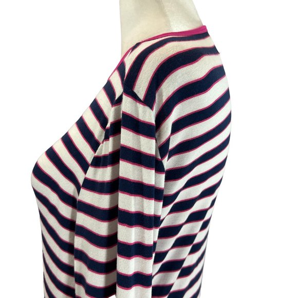 MOTT50 Sun Protective Fashion Navy Blue, White, Pink Striped Dress Cover… - Picture 6 of 8